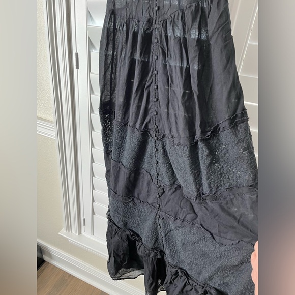 Free People Intimately Isabella Button Front Tiered Lace Maxi Slip Dress XS - Picture 12 of 13